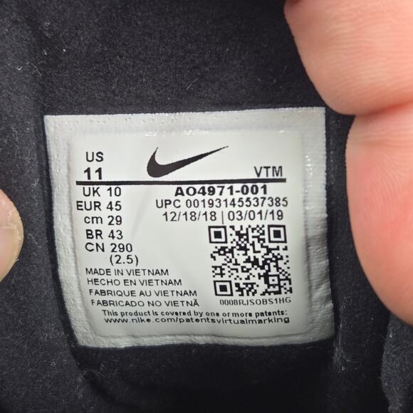 Nike Mens 11 Air Max 270 React Optical Black Vast Grey Daily Sneaker AQ4971-001 - Picture 12 of 12